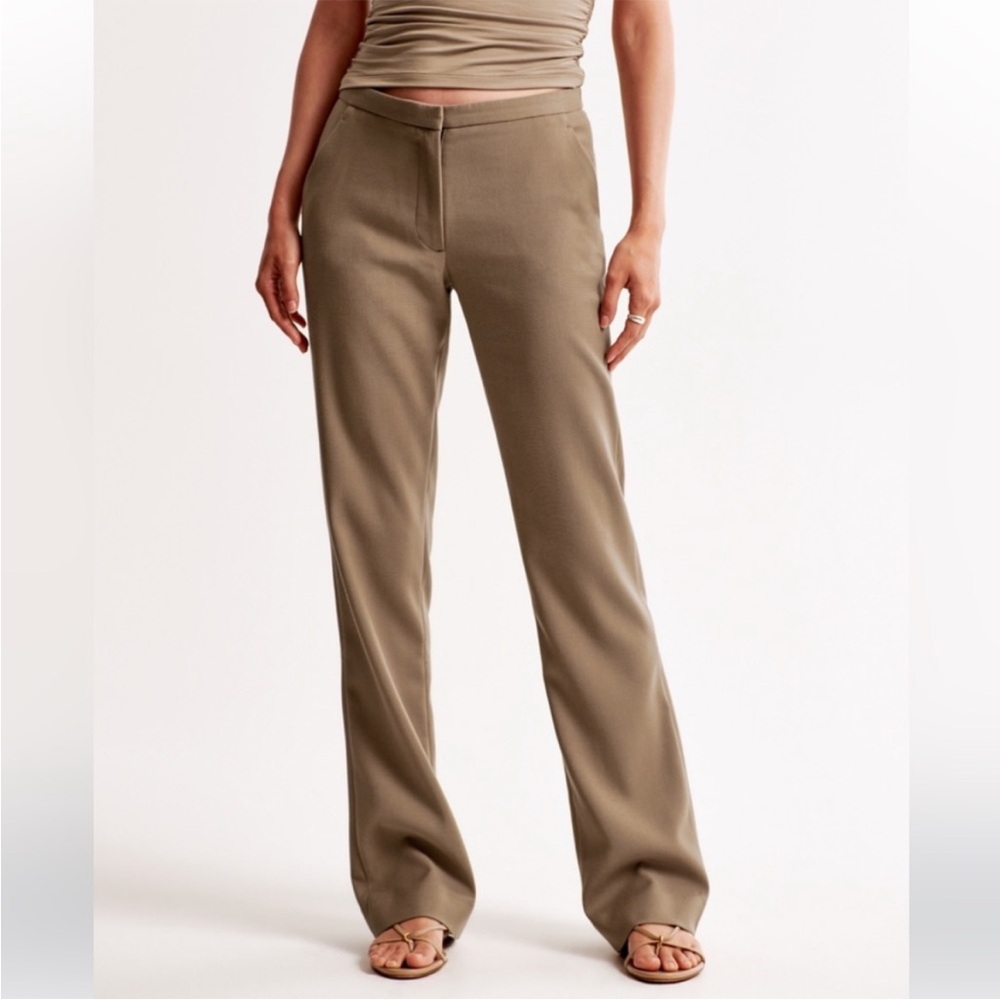 Abercrombie & Fitch Low Rise Slim Boot Taupe Pants Trousers